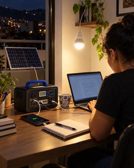 Portátil conectado a la mini planta